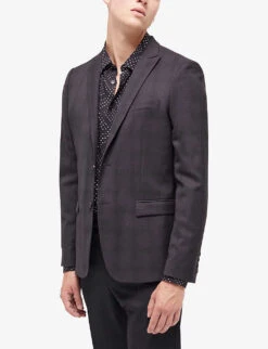 THE KOOPLES Checked Single-breasted Stretch-woven Suit Jacket -Selfidges Launches R04127973 BLA01 ALT04