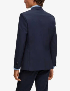 Boss Single-breasted Slim-fit Stretch-virgin Wool Suit -Selfidges Launches R04128676 OPENBLUE ALT03