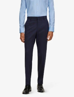 Boss Single-breasted Slim-fit Stretch-virgin Wool Suit -Selfidges Launches R04128676 OPENBLUE ALT05