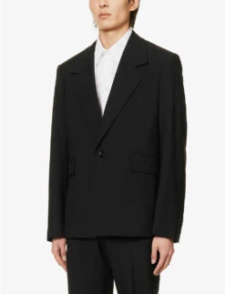 Bottega Veneta Notched-lapel Single-breasted Wool Blazer -Selfidges Launches R04129500 BLACK ALT02