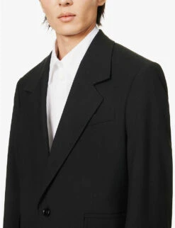 Bottega Veneta Notched-lapel Single-breasted Wool Blazer -Selfidges Launches R04129500 BLACK ALT05