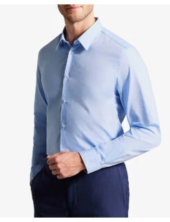 Ted Baker Newtss Long-sleeved Slim-fit Cotton Shirt 8 Ted Baker Newtss Long-sleeved Slim-fit Cotton Shirt -Selfidges Launches R04129700 BLUE ALT02