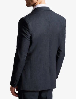 Ted Baker Forbyjs Puppytooth-texture Stretch Wool-blend Blazer -Selfidges Launches R04129706 NAVY ALT03