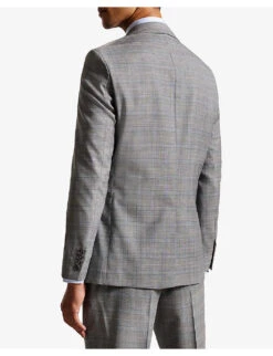 Ted Baker Elgoljs Regular-fit Checked Stretch-wool Jacket 9 Ted Baker Elgoljs Regular-fit Checked Stretch-wool Jacket -Selfidges Launches R04129707 GREY ALT03