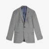Ted Baker Elgoljs Regular-fit Checked Stretch-wool Jacket -Selfidges Launches R04129707 GREY M
