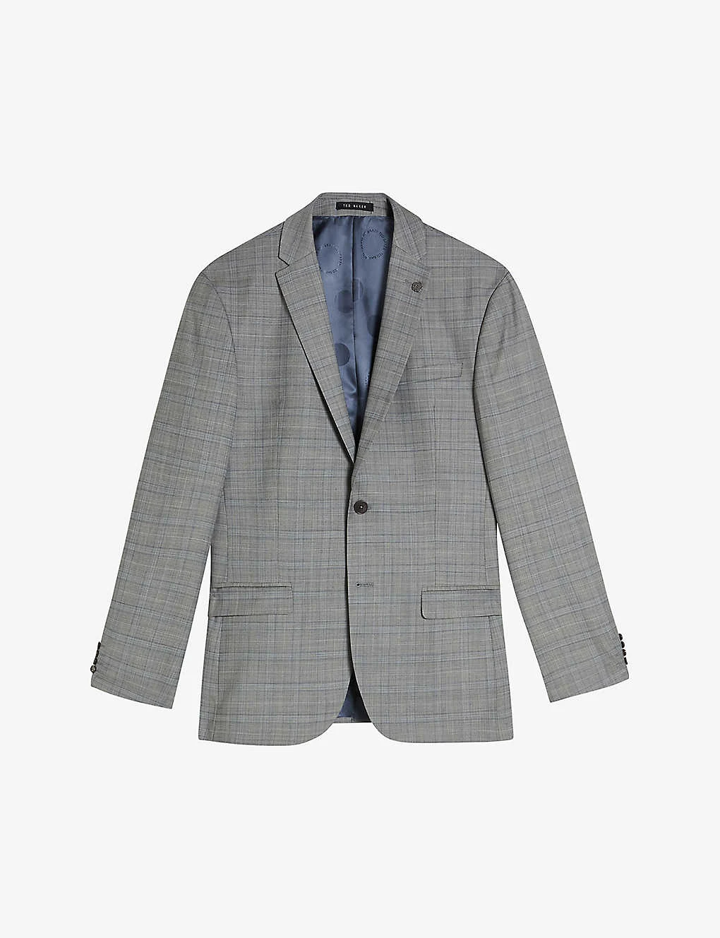 Ted Baker Elgoljs Regular-fit Checked Stretch-wool Jacket 3 Ted Baker Elgoljs Regular-fit Checked Stretch-wool Jacket
