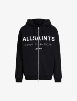 AllSaints Underground Logo-print Organic-cotton Hoody