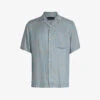 AllSaints Inverse Short-sleeve Relaxed-fit Woven Shirt -Selfidges Launches R04131676 KINGFISHERBLU M