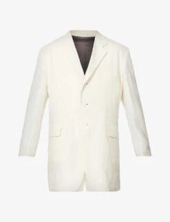 Yohji Yamamoto Single-breasted Relaxed-fit Linen And Ramie-blend Jacket