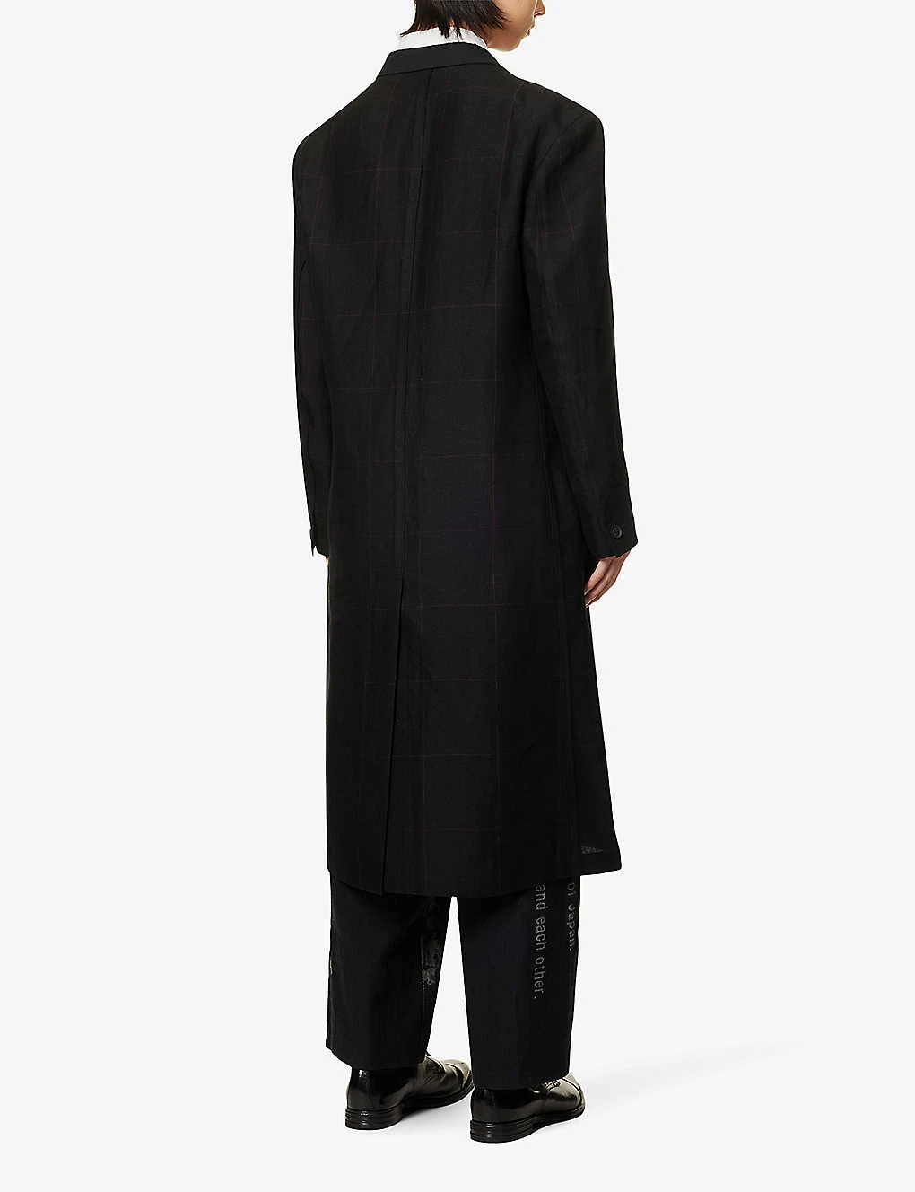 Yohji Yamamoto W-y Graphic-print Relaxed-fit Linen Jacket 6 Yohji Yamamoto W-y Graphic-print Relaxed-fit Linen Jacket - Image 4