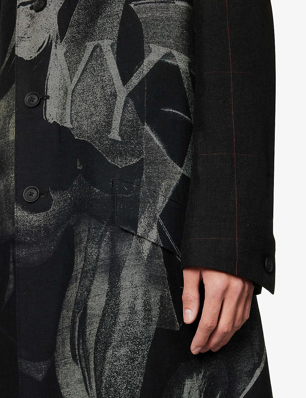 Yohji Yamamoto W-y Graphic-print Relaxed-fit Linen Jacket 9 Yohji Yamamoto W-y Graphic-print Relaxed-fit Linen Jacket - Image 7