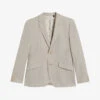 Ted Baker Lancej Slim-fit Single-breasted Linen-wool Blend Blazer -Selfidges Launches R04132393 STONE M