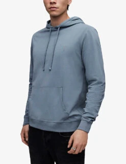 AllSaints Brace Ramskull-embroidered Cotton Hoody -Selfidges Launches R04132723 SHALLOWBLUE ALT02