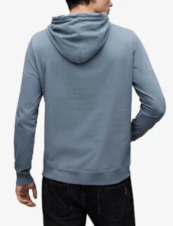 AllSaints Brace Ramskull-embroidered Cotton Hoody -Selfidges Launches R04132723 SHALLOWBLUE ALT03