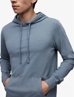 AllSaints Brace Ramskull-embroidered Cotton Hoody -Selfidges Launches R04132723 SHALLOWBLUE ALT04