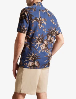 Ted Baker Belmar Floral-print Regular-fit Woven Shirt -Selfidges Launches R04133323 NAVY ALT03
