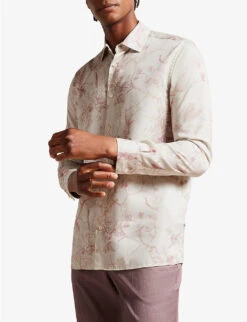 Ted Baker Floral-print Slim-fit Woven Shirt -Selfidges Launches R04133324 NATURAL ALT02