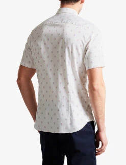 Ted Baker Kymsho Floral-print Slim-fit Stretch-cotton Shirt -Selfidges Launches R04133335 WHITE ALT03