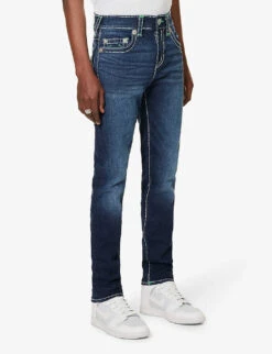 True Religion Rocco Tapered-leg Regular-fit Stretch-denim Jeans -Selfidges Launches R04134915 RHODEDARKWASH ALT02