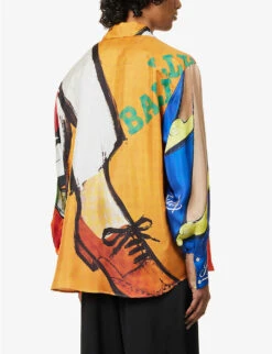 Bally Retro Graphic-print Regular-fit Silk Shirt -Selfidges Launches R04135742 MULTICOLOR ALT03