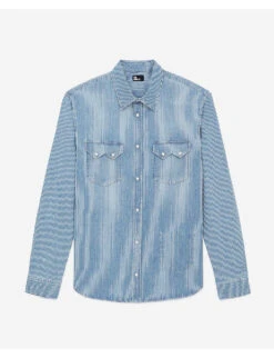THE KOOPLES Stripe-pattern Regular-fit Denim Shirt