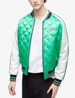 THE KOOPLES Logo-embroidered Quilted Woven Bomber Jacket 9 THE KOOPLES Logo-embroidered Quilted Woven Bomber Jacket -Selfidges Launches R04140784 GRN23 ALT02