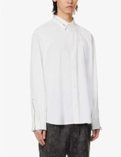Undercover Zip-embellished Relaxed-fit Cotton-poplin Shirt -Selfidges Launches R04143679 WHITE ALT02
