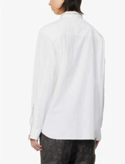 Undercover Zip-embellished Relaxed-fit Cotton-poplin Shirt -Selfidges Launches R04143679 WHITE ALT03
