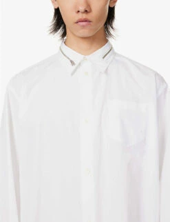 Undercover Zip-embellished Relaxed-fit Cotton-poplin Shirt -Selfidges Launches R04143679 WHITE ALT04