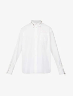 Undercover Zip-embellished Relaxed-fit Cotton-poplin Shirt