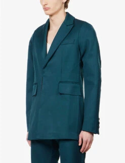 Akiel Padded-shoulder Regular-fit Wool Jacket 10 Akiel Padded-shoulder Regular-fit Wool Jacket -Selfidges Launches R04144195 FORESTGREEN ALT02