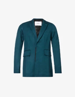 Akiel Padded-shoulder Regular-fit Wool Jacket