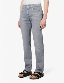 7 For All Mankind Standard Left Hand Seven Mile Mid-rise Straight-leg Stretch-denim Jeans -Selfidges Launches R04145114 GREY ALT02