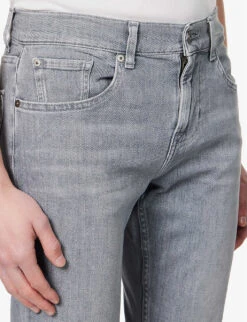 7 For All Mankind Standard Left Hand Seven Mile Mid-rise Straight-leg Stretch-denim Jeans -Selfidges Launches R04145114 GREY ALT04