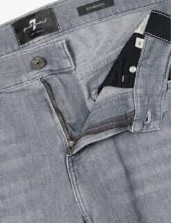 7 For All Mankind Standard Left Hand Seven Mile Mid-rise Straight-leg Stretch-denim Jeans -Selfidges Launches R04145114 GREY ALT06