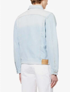 7 For All Mankind Breezy Faded-wash Stretch-denim Jacket -Selfidges Launches R04145119 LIGHTBLUE ALT03