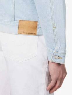 7 For All Mankind Breezy Faded-wash Stretch-denim Jacket -Selfidges Launches R04145119 LIGHTBLUE ALT04