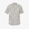 Emporio Armani Logo-print Short-sleeved Regular-fit Woven Shirt -Selfidges Launches R04145220 BCOPOISNERI M