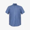 Emporio Armani Regular-fit Linen Shirt -Selfidges Launches R04145222 BLU M