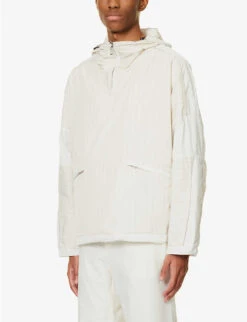 Emporio Armani Stripe-pattern Exposed-seams Shell Jacket 9 Emporio Armani Stripe-pattern Exposed-seams Shell Jacket -Selfidges Launches R04145240 BIANCOCALDO ALT02