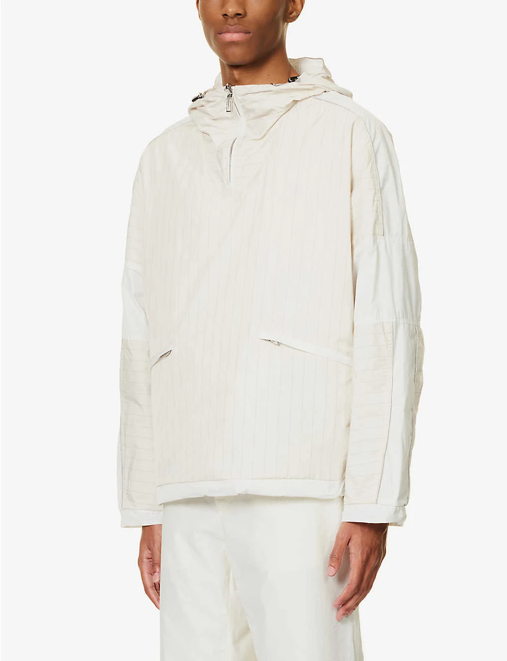 Emporio Armani Stripe-pattern Exposed-seams Shell Jacket 5 Emporio Armani Stripe-pattern Exposed-seams Shell Jacket - Image 3