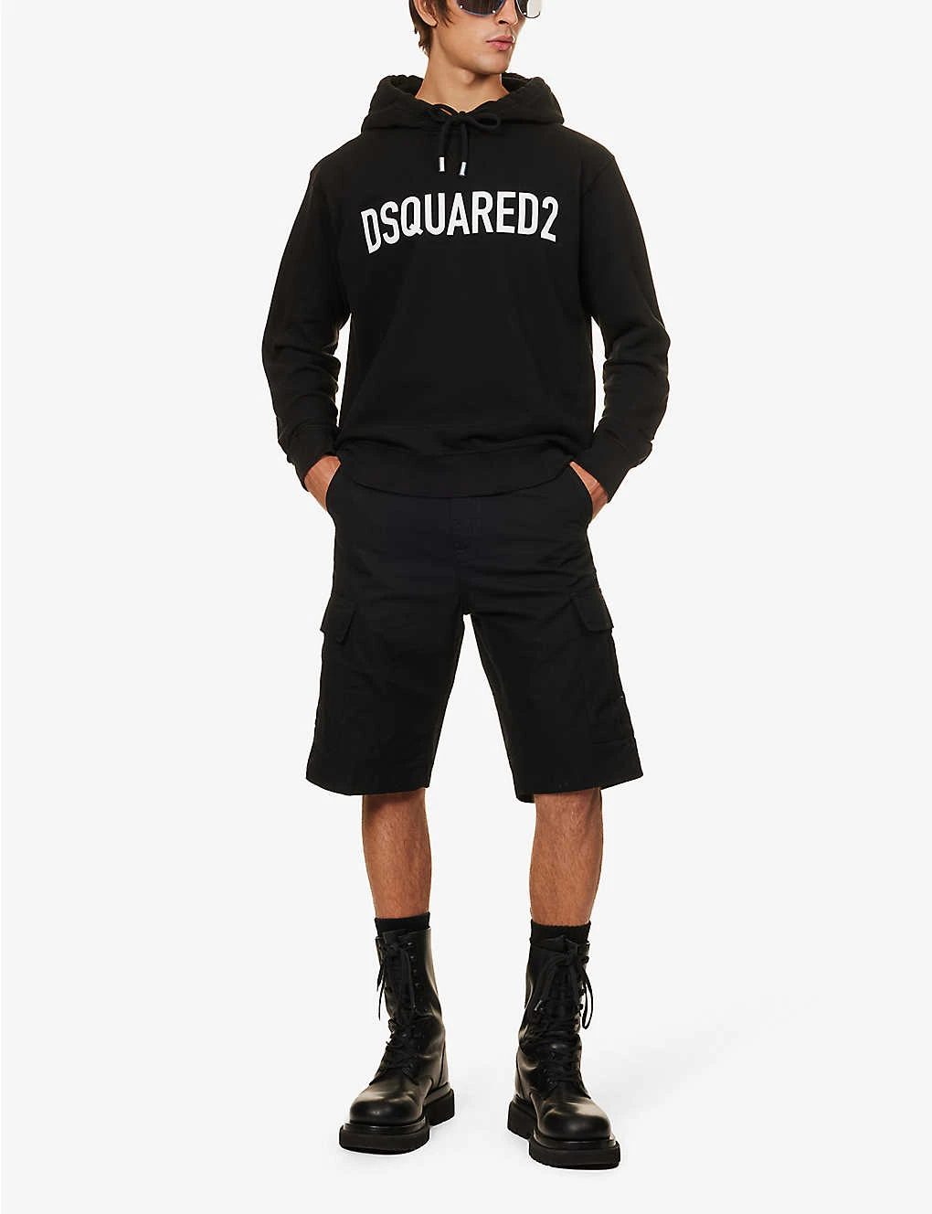 DSQUARED2 Logo-print Cotton-jersey Hoody 4 DSQUARED2 Logo-print Cotton-jersey Hoody - Image 2