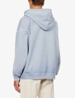 DSQUARED2 Branded-patch Kangaroo-pocket Cotton-jersey Hoody -Selfidges Launches R04145478 CLOUDYGREY ALT03