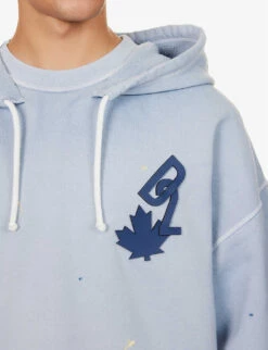 DSQUARED2 Branded-patch Kangaroo-pocket Cotton-jersey Hoody -Selfidges Launches R04145478 CLOUDYGREY ALT04