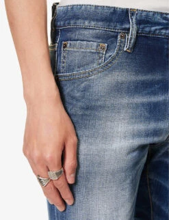 DSQUARED2 Cool Guy Contrast-stitch Slim-fit Stretch-denim Jeans -Selfidges Launches R04145484 NAVYBLUE ALT05