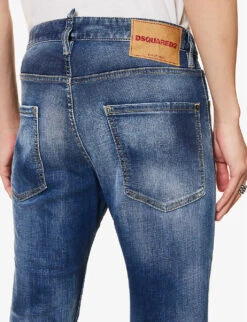 DSQUARED2 Cool Guy Contrast-stitch Slim-fit Stretch-denim Jeans -Selfidges Launches R04145484 NAVYBLUE ALT06