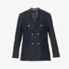 Oscar Jacobson Farris Double-breasted Peak-lapel Linen Jacket -Selfidges Launches R04145838 NAVY M