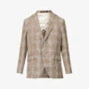 Oscar Jacobson Ferry Checked Single-breasted Cotton, Linen And Wool-blend Blazer 2 Oscar Jacobson Ferry Checked Single-breasted Cotton, Linen And Wool-blend Blazer -Selfidges Launches R04145841 DUSKBROWN M