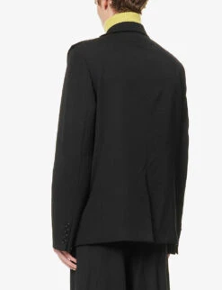 Dive Cross-panel Single-breasted Relaxed-fit Wool Jacket 10 Dive Cross-panel Single-breasted Relaxed-fit Wool Jacket -Selfidges Launches R04146761 FINEWOOLBLACK ALT03