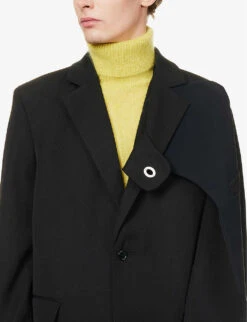 Dive Cross-panel Single-breasted Relaxed-fit Wool Jacket 11 Dive Cross-panel Single-breasted Relaxed-fit Wool Jacket -Selfidges Launches R04146761 FINEWOOLBLACK ALT04